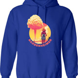Barbenheimer 2023 (2) Hoodie - Retro Graphic Pullover Hoodie for Men & Women - Blue