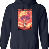 Barbenheimer 2023 (3) Hoodie - Retro Graphic Pullover Hoodie for Men & Women - Navy