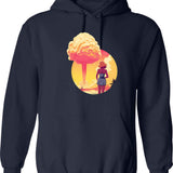 Barbenheimer 2023 (4) Hoodie - Retro Graphic Pullover Hoodie for Men & Women - Navy