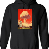 Barbenheimer 2023 (5) Hoodie - Retro Graphic Pullover Hoodie for Men & Women - Black