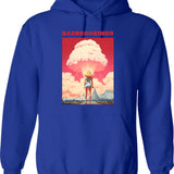 Barbenheimer 2023 Hoodie - Retro Graphic Pullover Hoodie for Men & Women - Blue