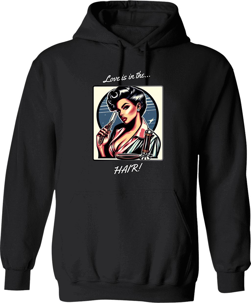 Barber Girl No.5 - Love Is In The Hair Hoodie - Black