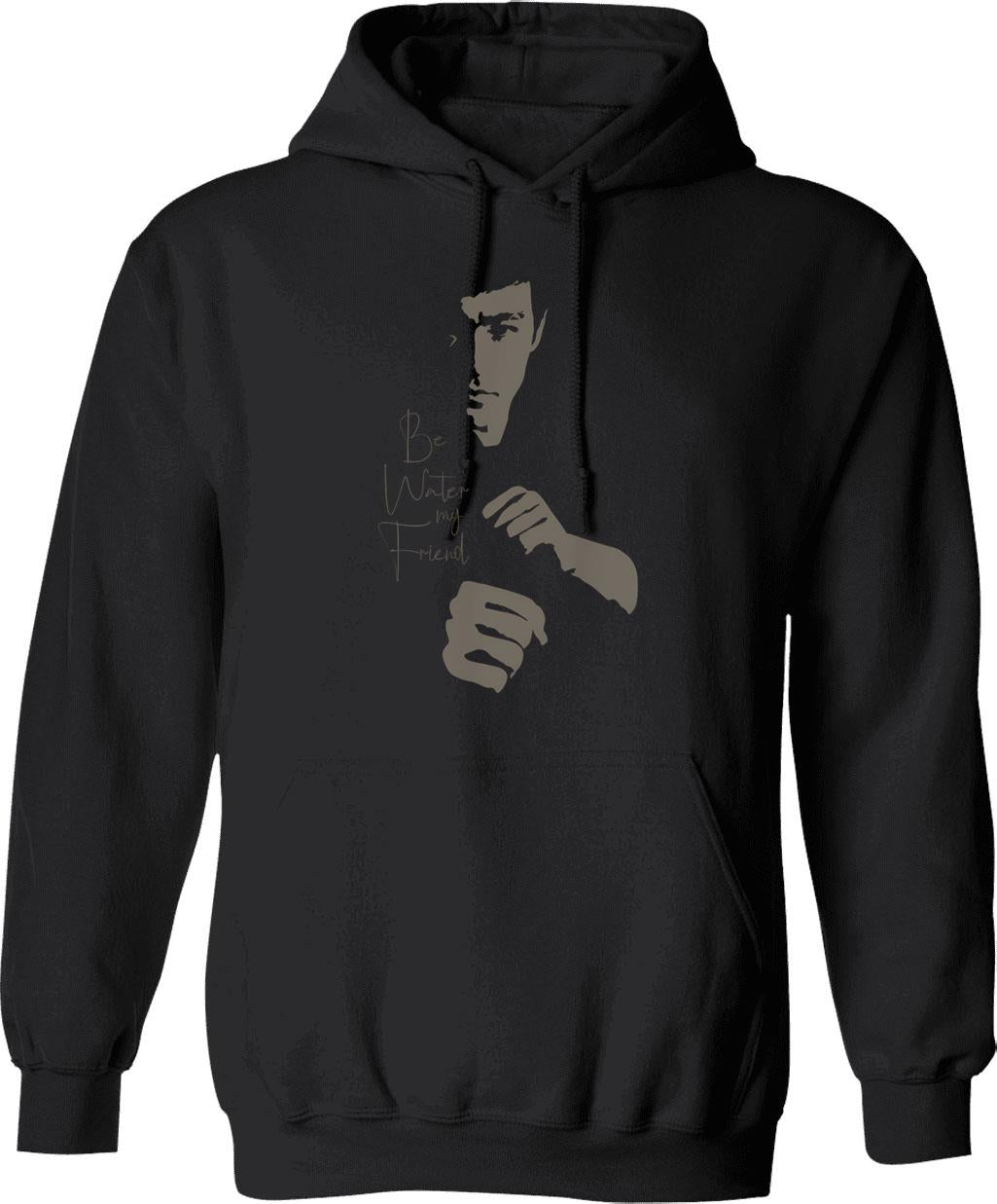 Be Water My Friend - Hoodie - Retro Graphic Pullover Hoodie for Men & Women - Black