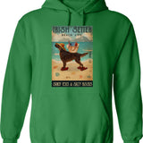 Beach Life Sandy Toes Irish Setter Dog Hoodie - Green