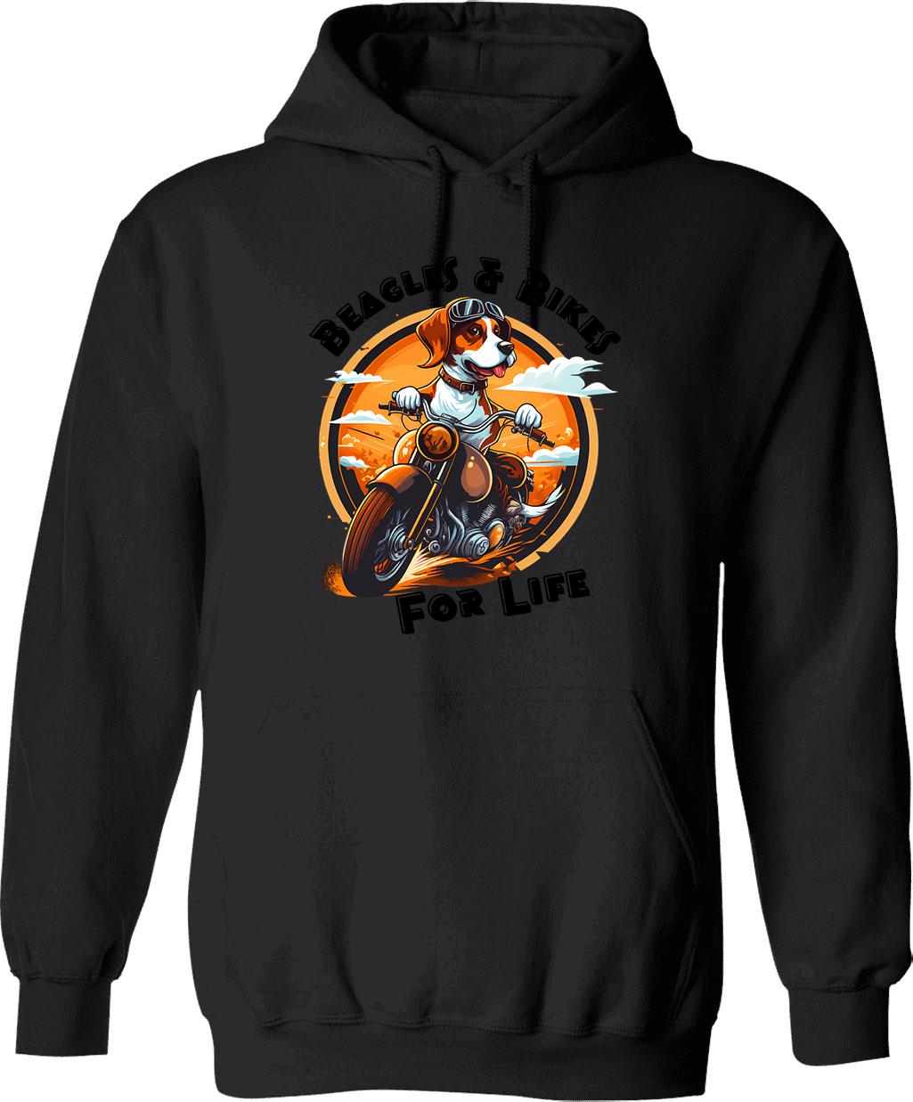Beagles And Bikes Dog Riding Motorcycle Hoodie - Black