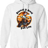 Beagles And Bikes Dog Riding Motorcycle Hoodie - White