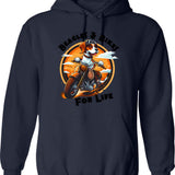 Beagles And Bikes Dog Riding Motorcycle Hoodie - Navy