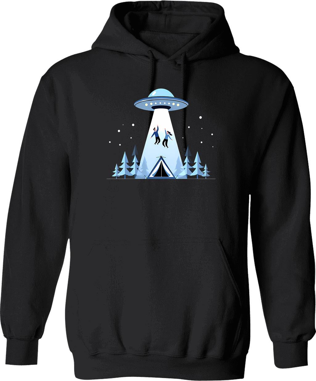 Beaming Up Hoodie - Retro Graphic Pullover Hoodie for Men & Women - Black