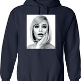 Beautiful Raffaella Carra Hoodie - Retro Graphic Pullover Hoodie for Men & Women - Navy