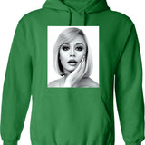 Beautiful Raffaella Carra Hoodie - Retro Graphic Pullover Hoodie for Men & Women - Green