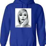 Beautiful Raffaella Carra Hoodie - Retro Graphic Pullover Hoodie for Men & Women - Blue