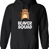 Beaver - Beaver Squad Hoodie - Retro Graphic Pullover Hoodie for Men & Women - Black
