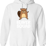 Beaver - Beaver Squad Hoodie - Retro Graphic Pullover Hoodie for Men & Women - White