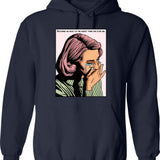 Becoming An Adult Sucks Hoodie - Retro Graphic Pullover Hoodie for Men & Women - Navy