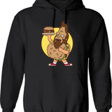 Beefsquatch Big Boy T-Hoodie Graphic Pullover Hoodie - Black