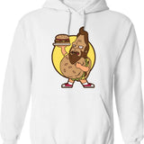 Beefsquatch Big Boy T-Hoodie Graphic Pullover Hoodie - White