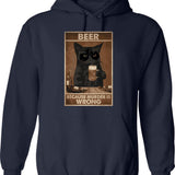 Beer Because Murder Is Wrong Funny Art Design Happy Apparel Essential Inspiration Joy Mood Hoodie - Navy