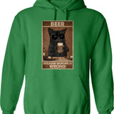Beer Because Murder Is Wrong Funny Art Design Happy Apparel Essential Inspiration Joy Mood Hoodie - Green