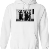 Beer Drinkers Hoodie - Retro Graphic Pullover Hoodie for Men & Women - White