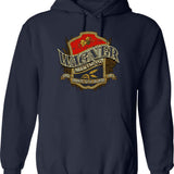 Beer Wagner Brewing Co Hoodie - Retro Graphic Pullover Hoodie for Men & Women - Navy