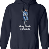 Being Elastic Is Fantastic Hoodie - Retro Graphic Pullover Hoodie for Men & Women - Navy