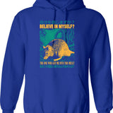 Believe In Myself Rat Hoodie - Retro Graphic Pullover Hoodie for Men & Women - Blue