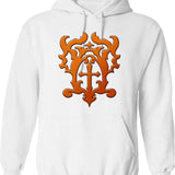 Belmont Family Crest Graphic Pullover Hoodie - White