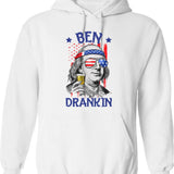 Ben Drankin Usa Flag 4th Of July Patriot Hoodie - White