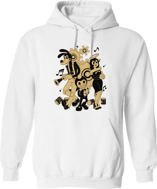 Bendy and The Ink Machine Essential T-Hoodie Graphic Pullover Hoodie - White