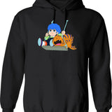 Benjamin Et Romeo Giuliano Hoodie - Retro Graphic Pullover Hoodie for Men & Women - Black