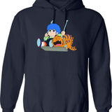 Benjamin Et Romeo Giuliano Hoodie - Retro Graphic Pullover Hoodie for Men & Women - Navy