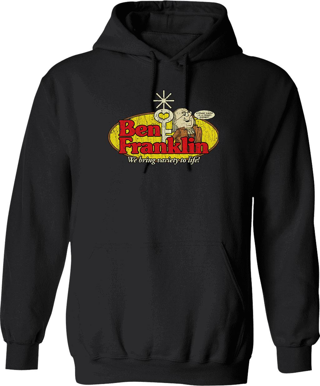 Benjamin Franklin Ben Franklin 1927 Hoodie - Retro Graphic Pullover Hoodie for Men & Women - Black