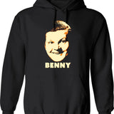 Benny Hoodie - Retro Graphic Pullover Hoodie for Men & Women - Black