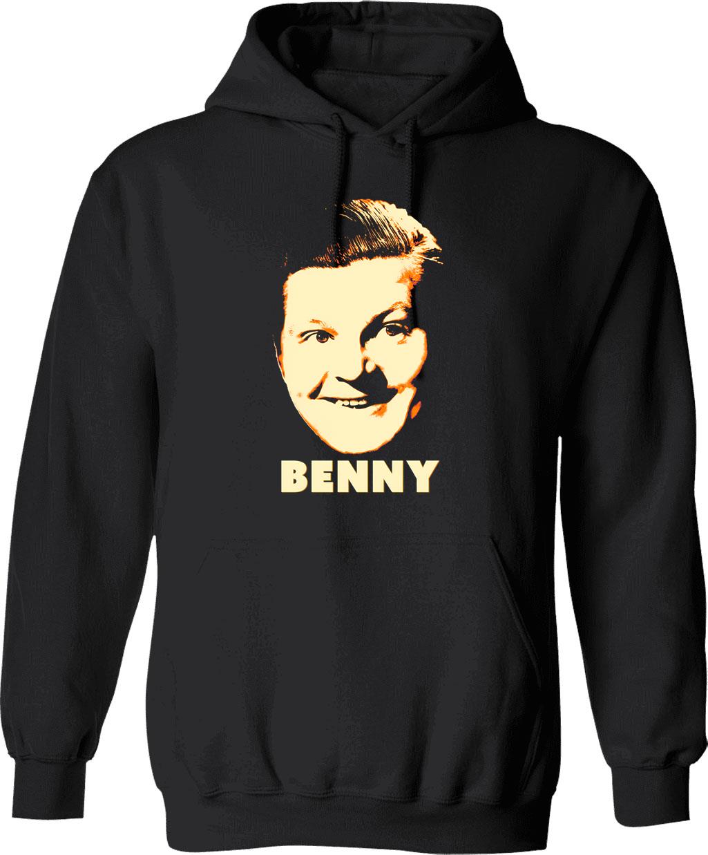 Benny Hoodie - Retro Graphic Pullover Hoodie for Men & Women - Black