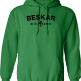 Beskar Metal Works Hoodie - Retro Graphic Pullover Hoodie for Men & Women - Green