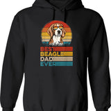 Best Beagle Dad Ever Hoodie - Retro Graphic Pullover Hoodie for Men & Women - Black