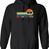 Best Cat Dad Ever Cat Daddy Graphic Pullover Hoodie - Black