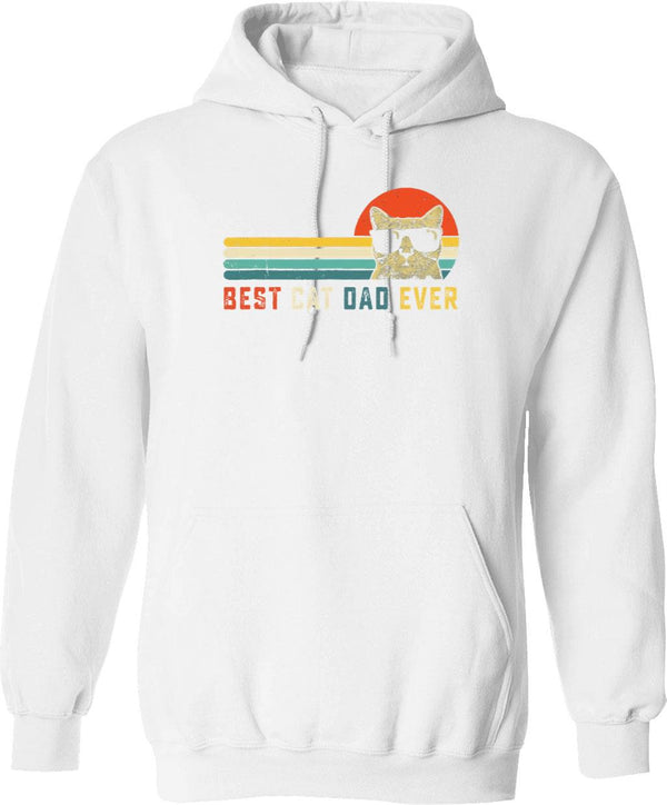 Best Cat Dad Ever Cat Daddy Graphic Pullover Hoodie - White