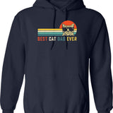 Best Cat Dad Ever Cat Daddy Graphic Pullover Hoodie - Navy