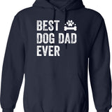 Best Dog Dad Ever (1) Hoodie - Retro Graphic Pullover Hoodie for Men & Women - Navy