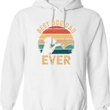 Best Dog Dad Ever Hoodie - Retro Graphic Pullover Hoodie for Men & Women - White