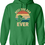 Best Dog Dad Ever Hoodie - Retro Graphic Pullover Hoodie for Men & Women - Green