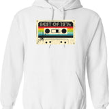 Best Of 1974 Hoodie - Retro Graphic Pullover Hoodie for Men & Women - White