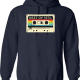 Best Of 1974 Hoodie - Retro Graphic Pullover Hoodie for Men & Women - Navy