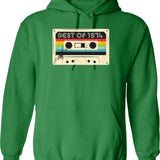 Best Of 1974 Hoodie - Retro Graphic Pullover Hoodie for Men & Women - Green