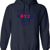 Best Of Led Zep N.y.c Hoodie - Retro Graphic Pullover Hoodie for Men & Women - Navy
