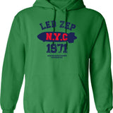 Best Of Led Zep N.y.c Hoodie - Retro Graphic Pullover Hoodie for Men & Women - Green