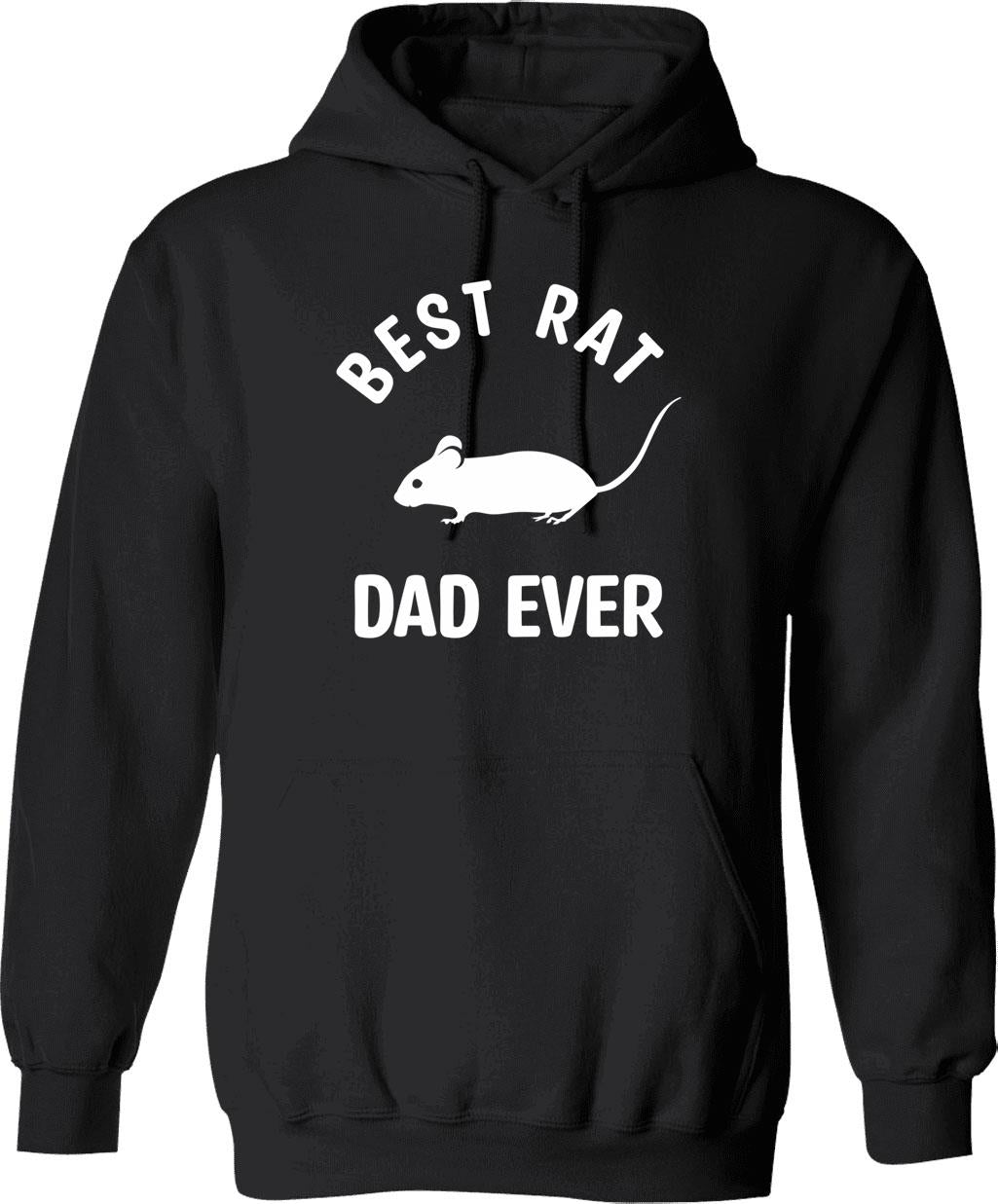 Best Rat Dad Ever Hoodie - Retro Graphic Pullover Hoodie for Men & Women - Black