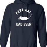 Best Rat Dad Ever Hoodie - Retro Graphic Pullover Hoodie for Men & Women - Navy