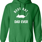Best Rat Dad Ever Hoodie - Retro Graphic Pullover Hoodie for Men & Women - Green